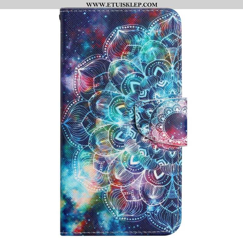 Etui Folio do Xiaomi 12T / 12T Pro z Łańcuch Błyskotliwa Mandala Z Paskami